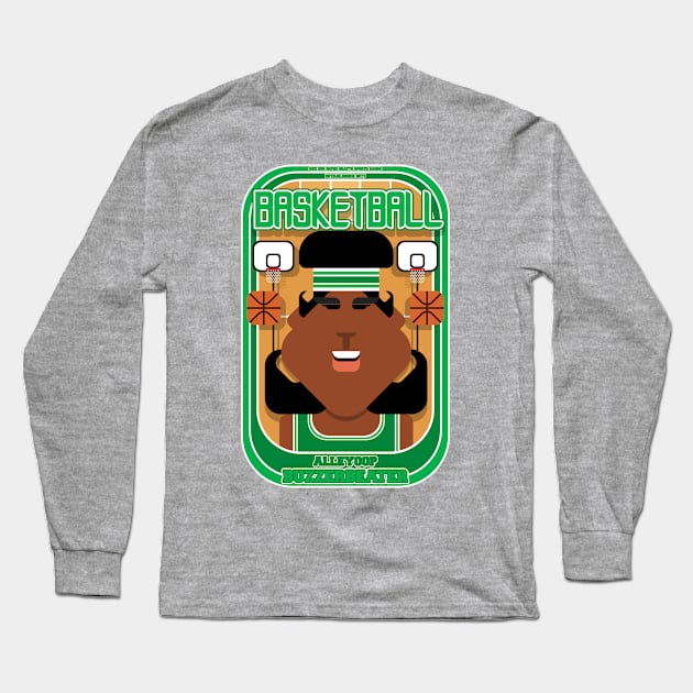 Basketball Green - Alleyoop Buzzerbeater - Aretha version Long Sleeve T-Shirt by Boxedspapercrafts